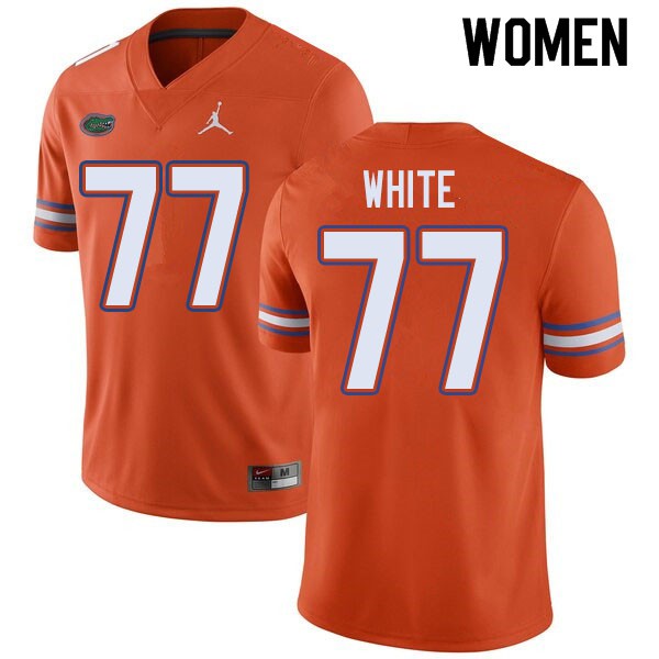 Jordan Brand Women #77 Ethan White Florida Gators College Football Jerseys Orange
